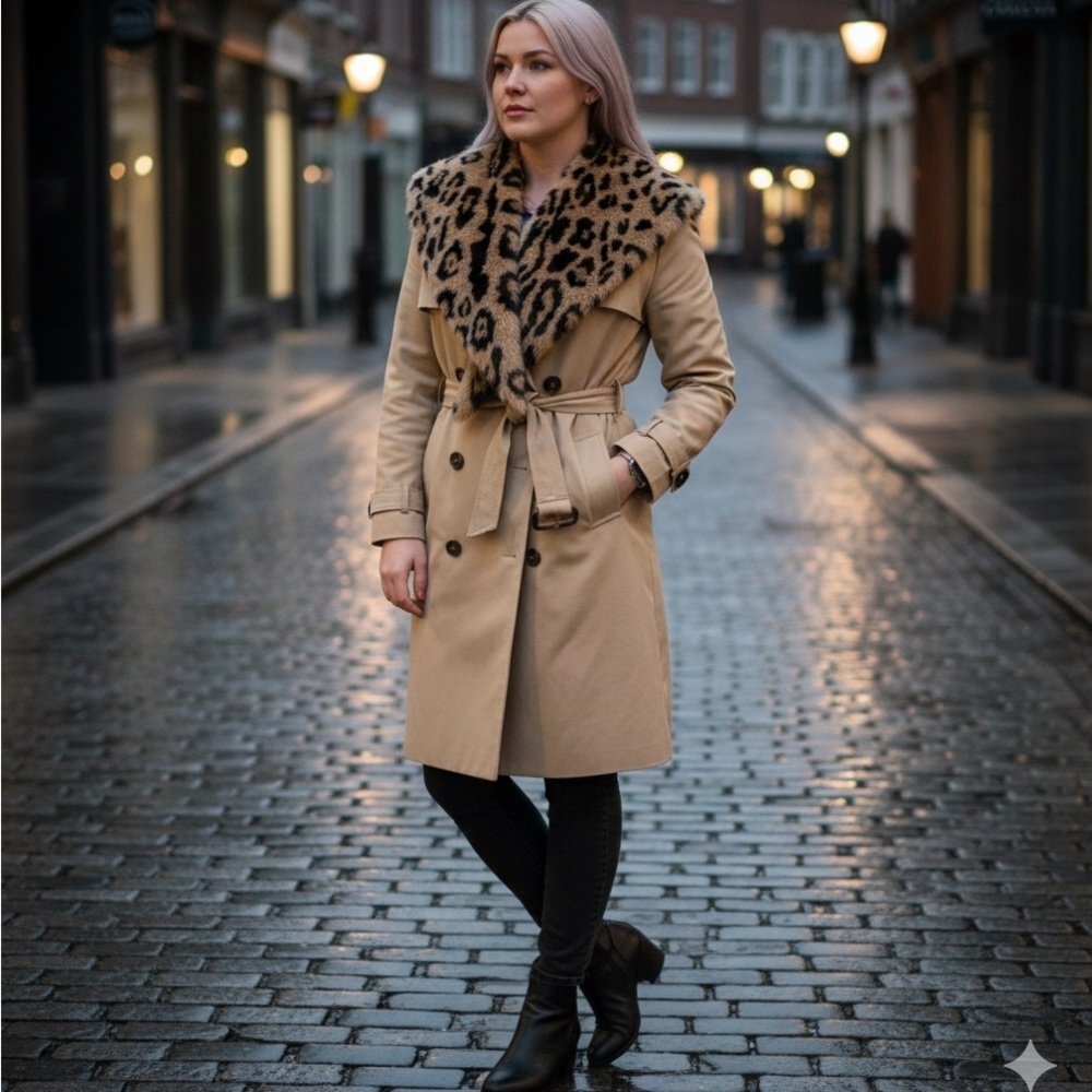 Vintage Faux Fur Leopard Print Collar